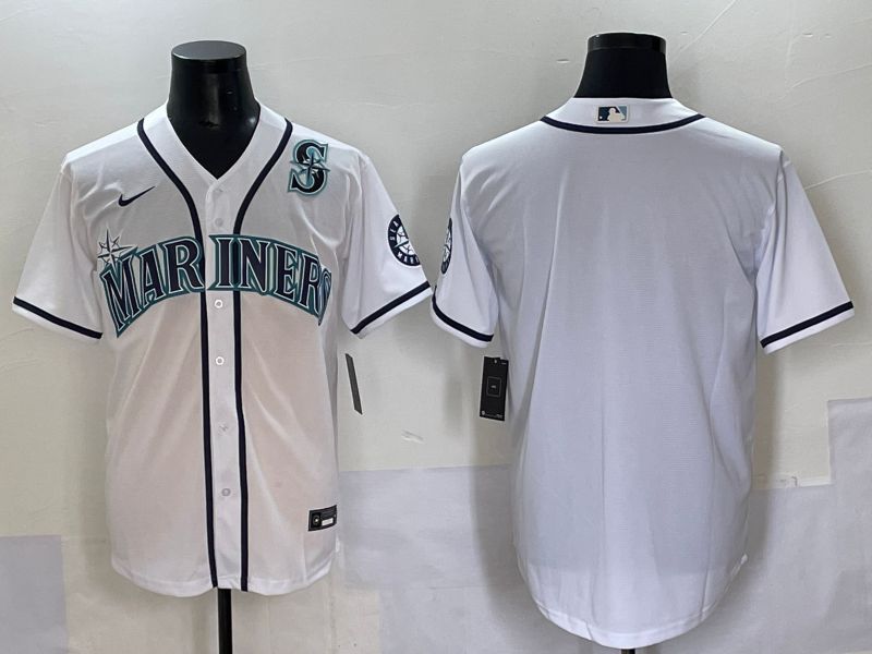Men 2025 Seattle Mariners Blank White Game Nike MLB Jersey style 2